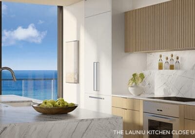 Artist Rendering of The Launiu Ward Village Kitchen Close Up